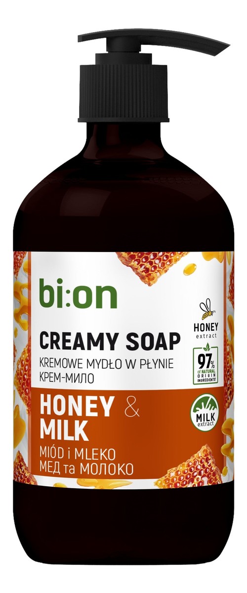 Kremowe mydło w płynie z pompką Miód i Mleko