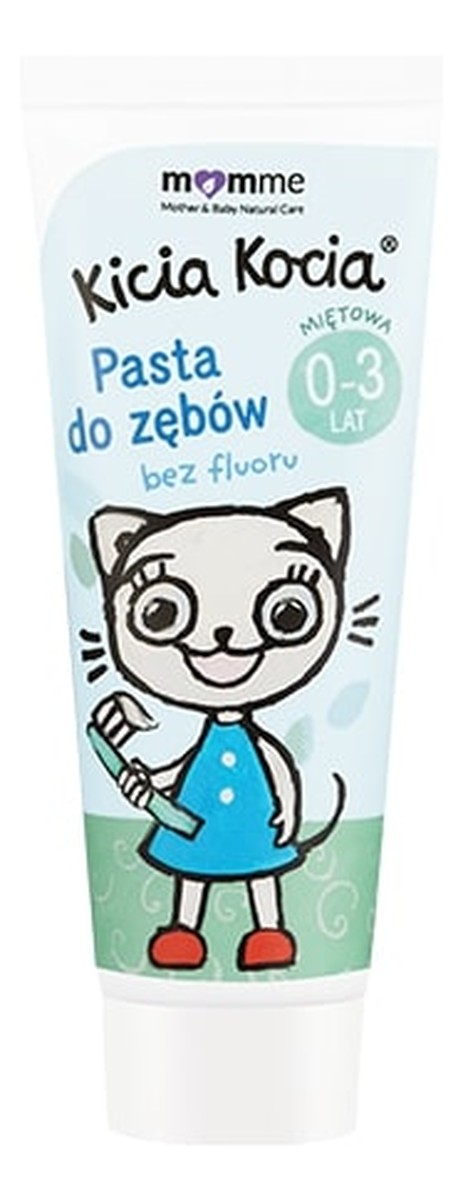 Mother & Baby Natural Care Kicia Kocia pasta do zębów bez fluoru 0-3 Lata Mięta