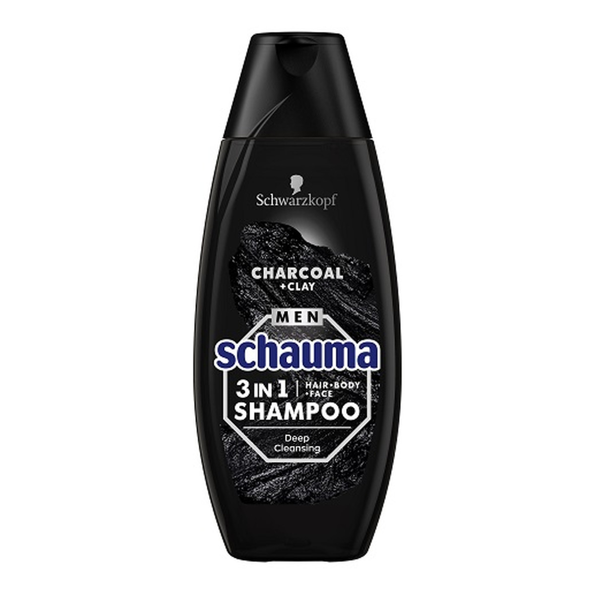 Schauma Men charcoal 3in1 shampoo szampon dla mężczyzn do włosów twarzy i ciała z węglem i glinką 400ml