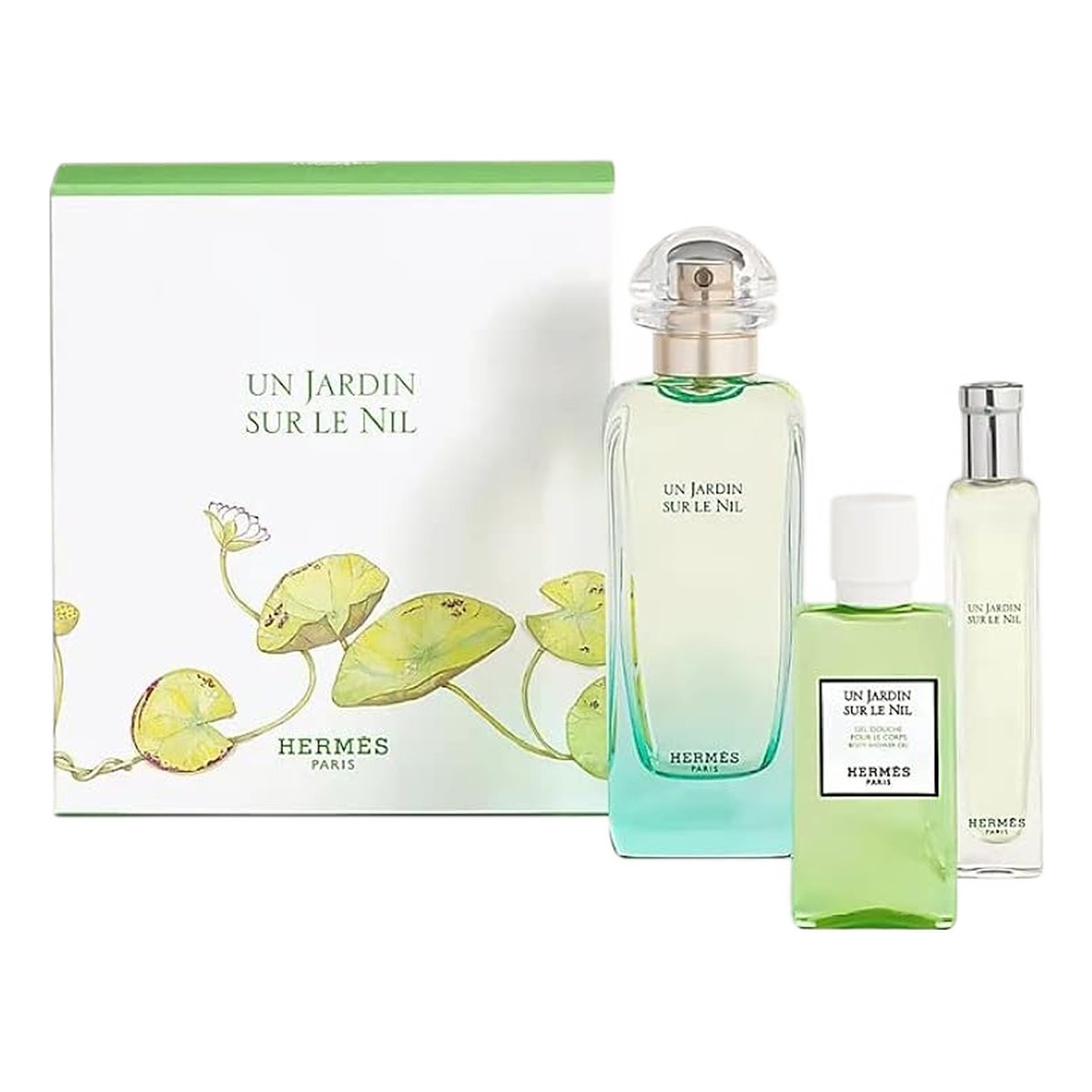 Hermes Un Jardin Sur Le Nil Zestaw woda toaletowa spray 100ml + woda toaletowa spray 15ml + żel pod prysznic 40ml