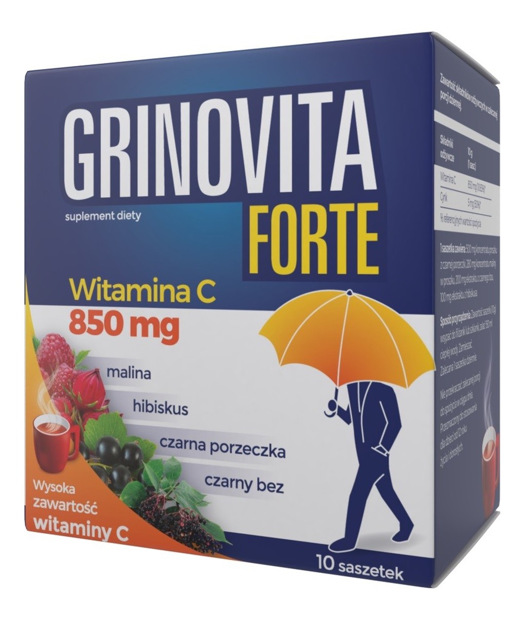 Grinovita Forte Suplement diety Witamina C - herbatka 1opakowanie -10 saszetek