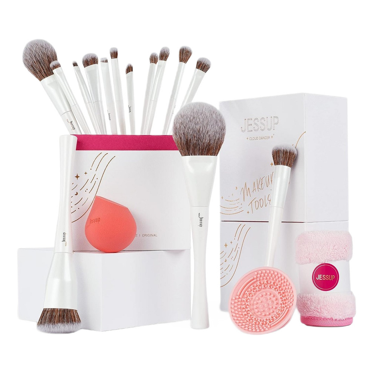 JESSUP Cloud Dancer Makeup Brushes Collection Zestaw upominkowy do makijażu 17szt.