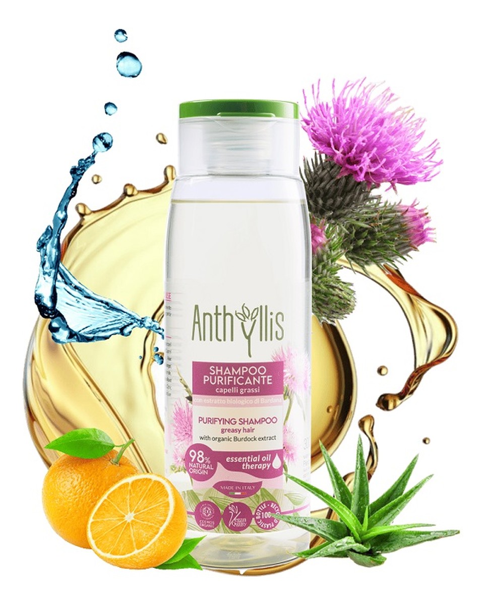 Bio Szampon oczyszczający do włosów przetłuszczających się z ekstraktem z łopianu