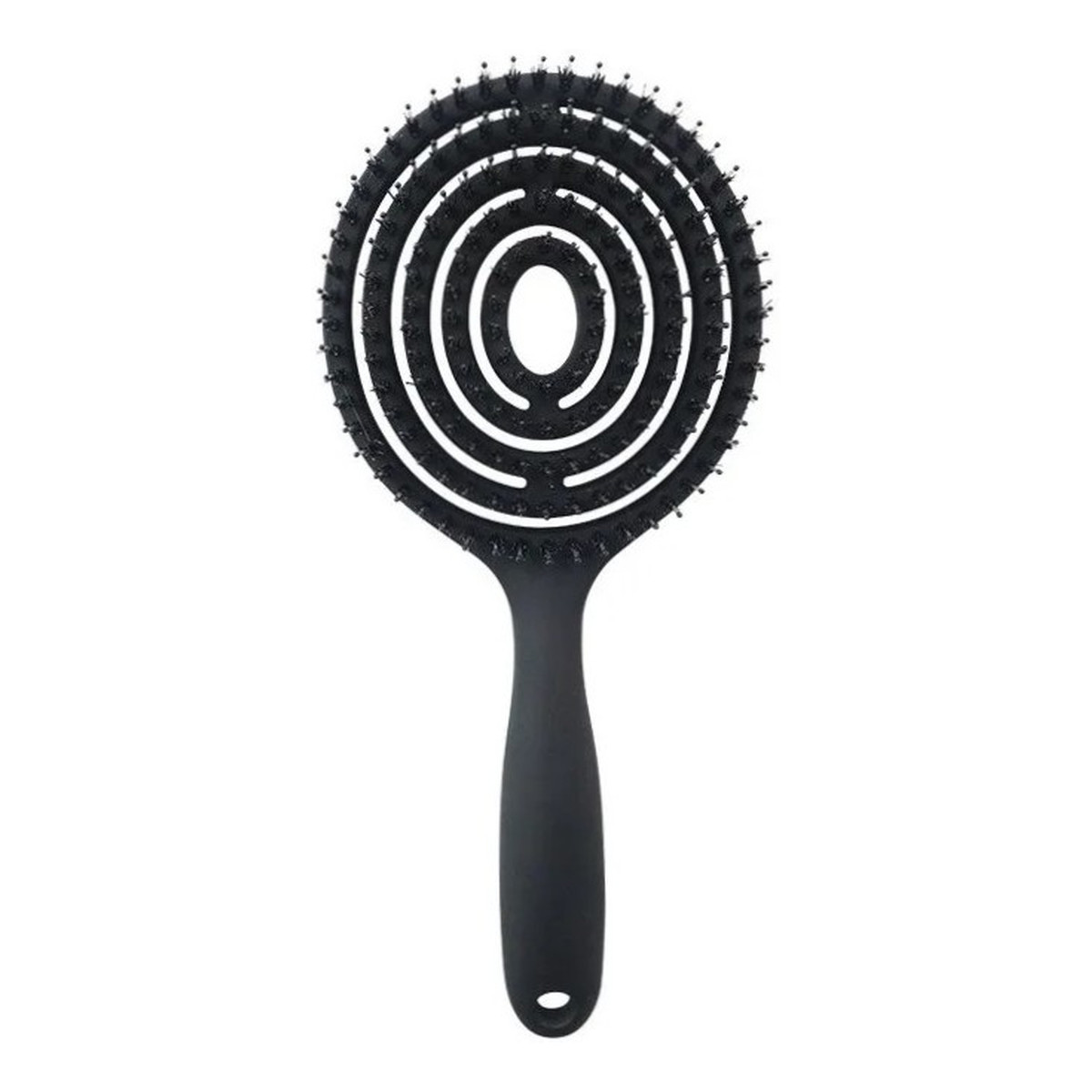 Ecarla Szczotka z włosiem do masażu i rozczesywania włosów Czarna
