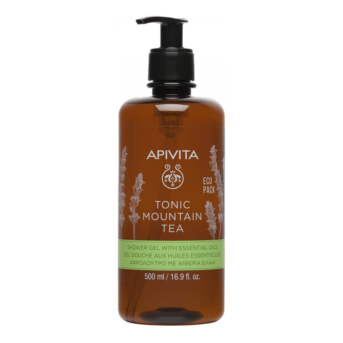 Apivita Tonic Mountain Tea Shower Gel with Essential Oils tonizujący Żel pod prysznic z górską herbatą i olejkami eterycznymi 500ml