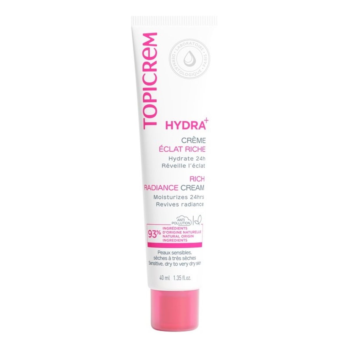Topicrem Hydra+ Rich Ultra-Moisturizing Radiance Cream ultranawilżający Krem rozświetlający do twarzy 40ml