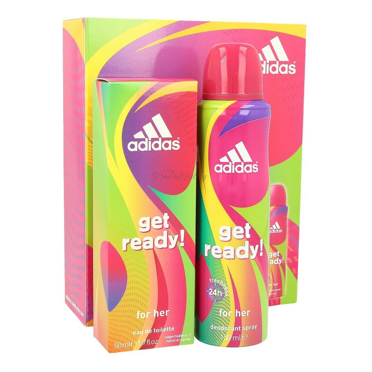 Adidas Women Get Ready Woda toaletowa 50 ml + dezodorant w sprayu 150 ml