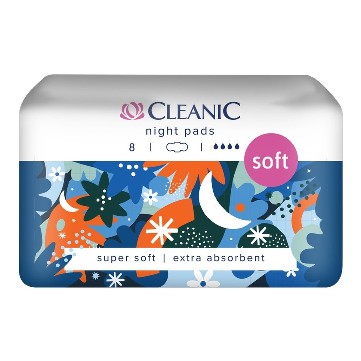 Cleanic Soft Night Podpaski higieniczne dla kobiet 8 sztuk