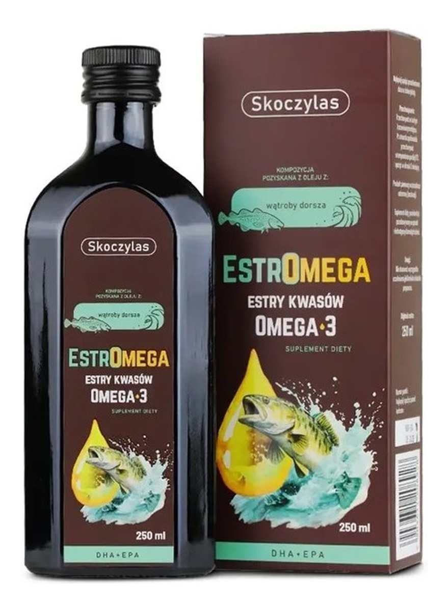 Estromega rybie kwasy omega 3 dha i epa suplement diety w płynie