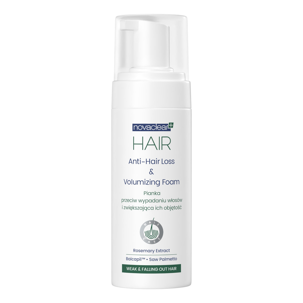Novaclear Hair Pianka przeciw wypadaniu włosów i zwiększająca ich objętość 150ml