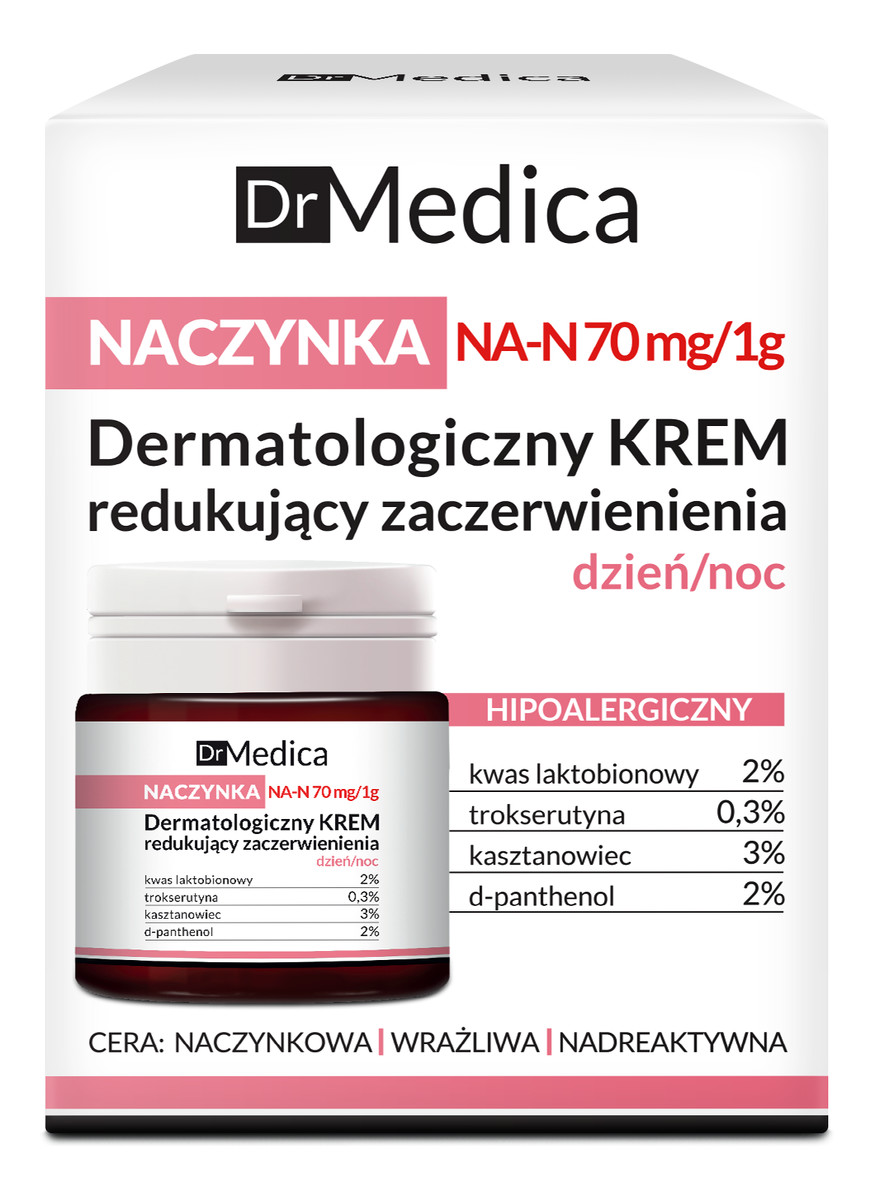 Dermatologiczny Krem Redukujący Zaczerwienienia Hipoalergiczny Dzień/Noc