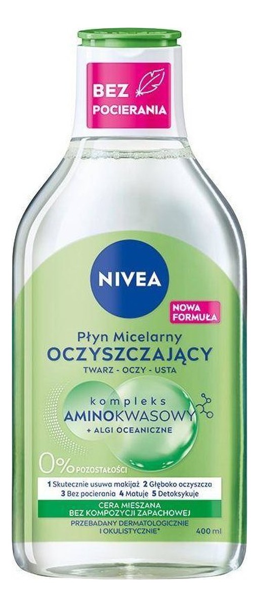 Płyn micelarny oczyszczający twarz-oczy-usta z kompleksem aminokwasowym