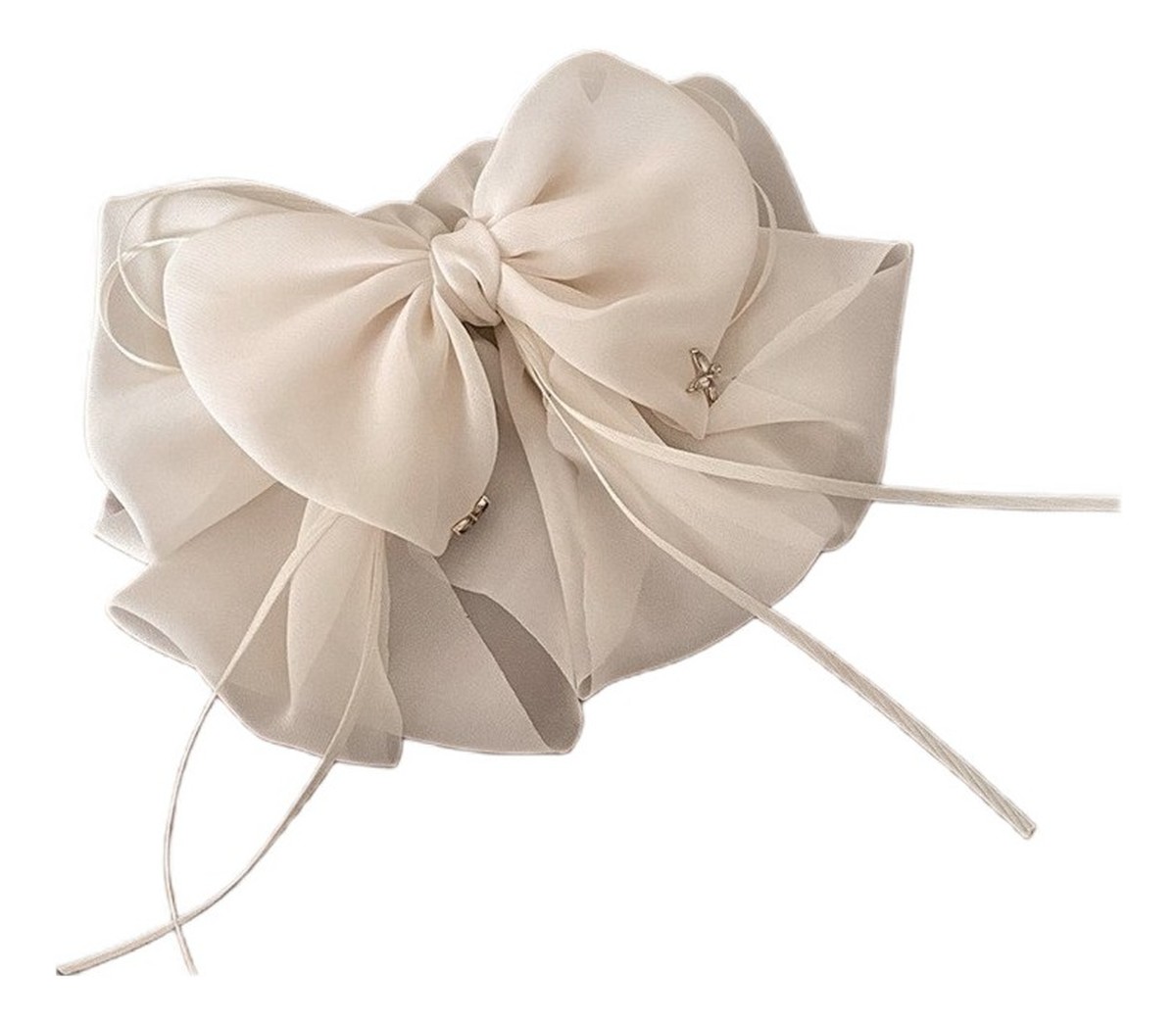 Tiulowa spinka do włosów beżowa sp325b