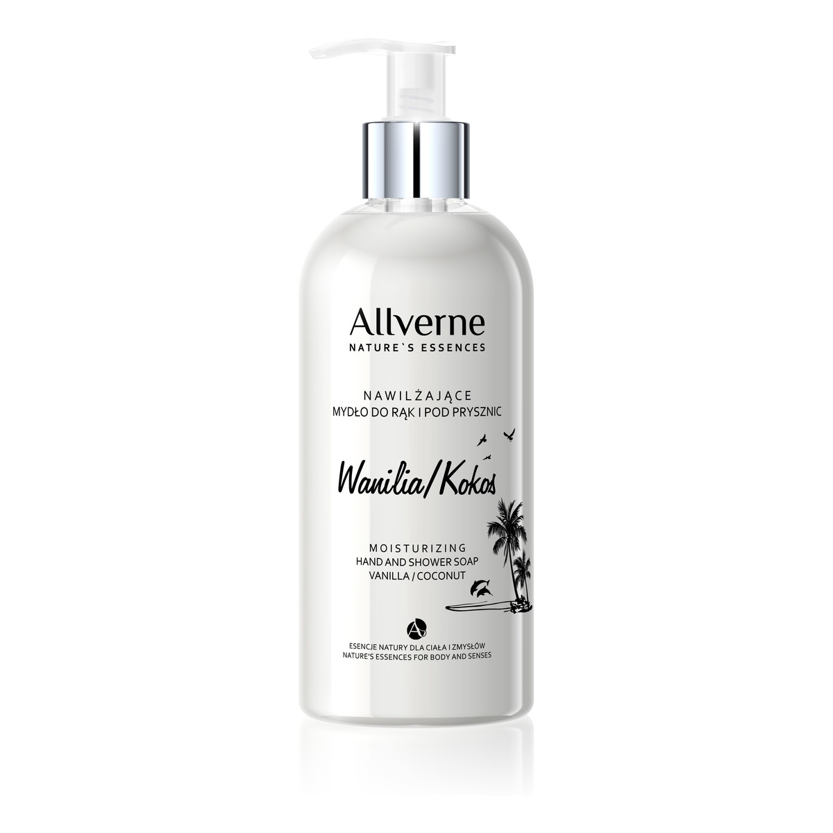Allvernum Wanilia Kokos Nature’s Essences Nawilżające Mydło Do Rąk i Pod Prysznic 300ml