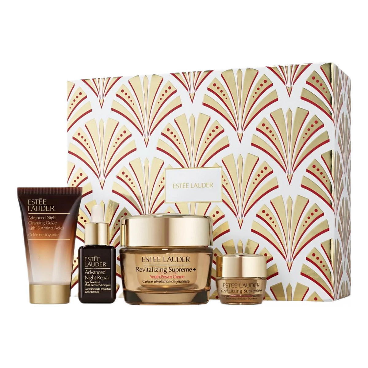 Estee Lauder Revitalizing Supreme+ Zestaw rewitalizujący krem do twarzy 50ml + serum naprawcze 15ml + żel oczyszczający do twarzy na noc 30ml + krem pod oczy 5ml