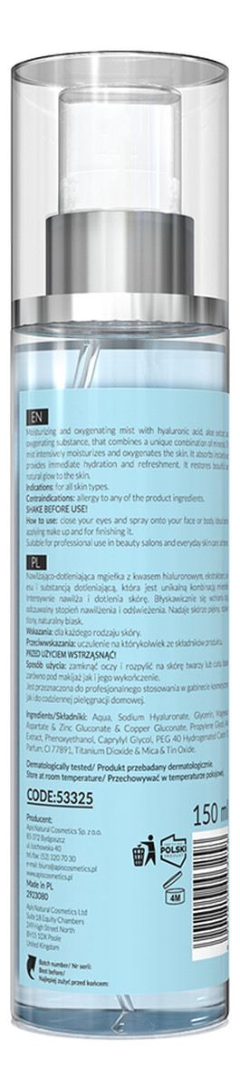 Mgiełka dotleniająca z kwasem hialuronowym