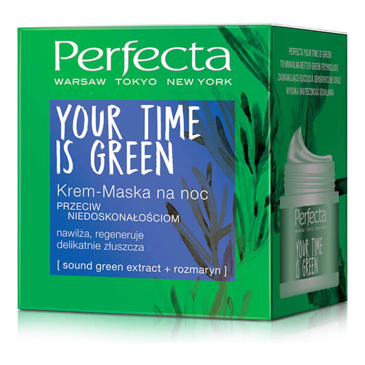 Perfecta Your Time Is Green krem maska przeciw niedoskonałościom na noc 50ml