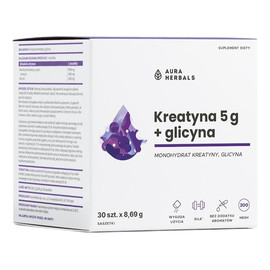 Kreatyna 5g + glicyna suplement diety w saszetkach 30x8.69g
