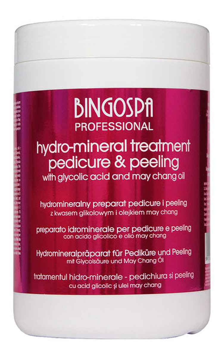Hydromineralny preparat pedicure i peeling z kwasem glikolowym olejkiem may chang
