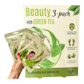 Beauty Green Tea 3w1 zestaw 3 maseczek do twarzy, rąk i stóp