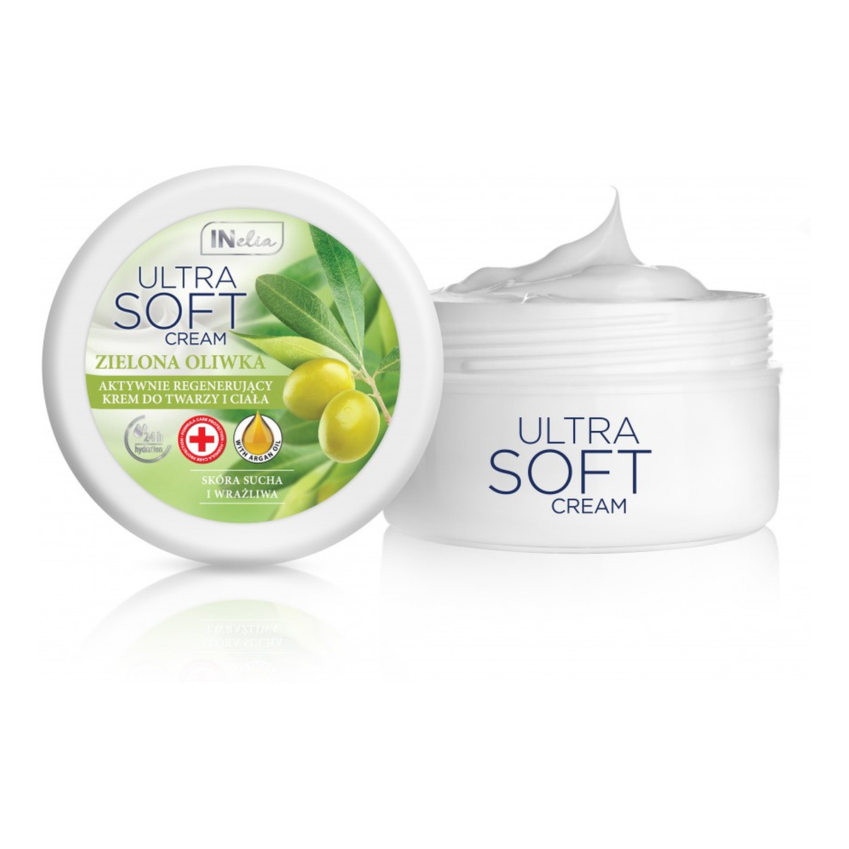 INelia Ultra Soft Zielona oliwka Krem do twarzy i ciała 200ml