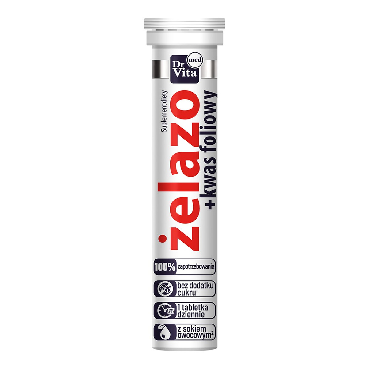 Dr Vita Żelazo + kwas foliowy suplement diety 20 tabletek musujących