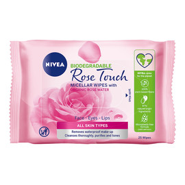 Rose touch micelarne biodegradowalne chusteczki do demakijażu z organiczną wodą różaną 25szt