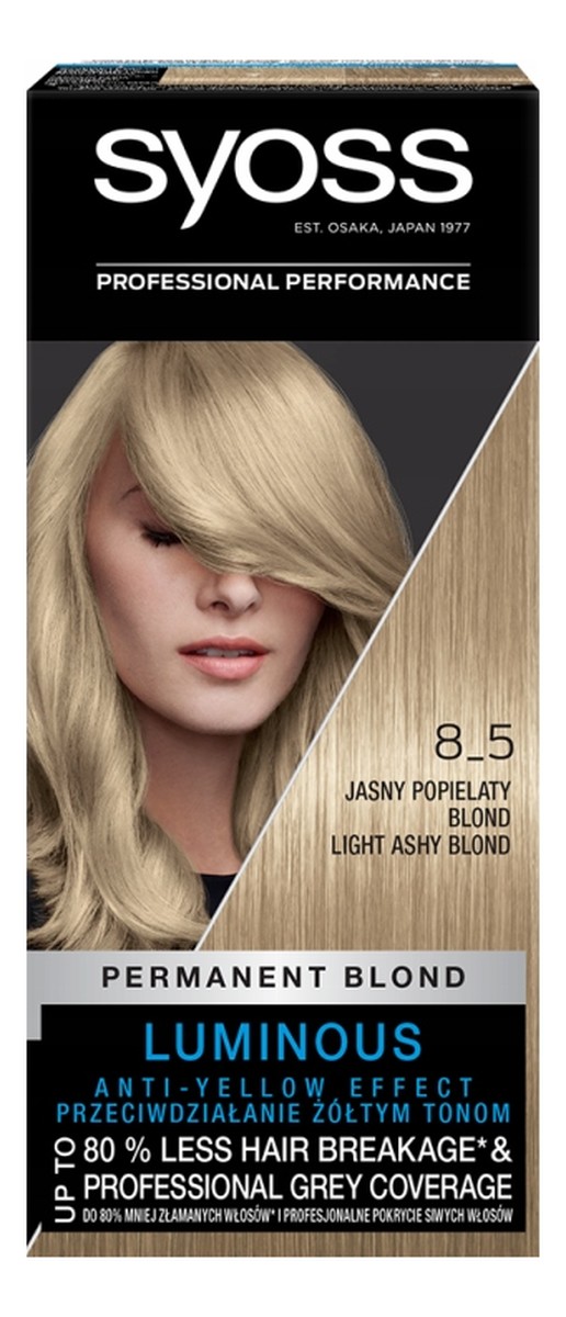 Permanent blond farba do włosów trwale koloryzująca 8_5 jasny popielaty blond