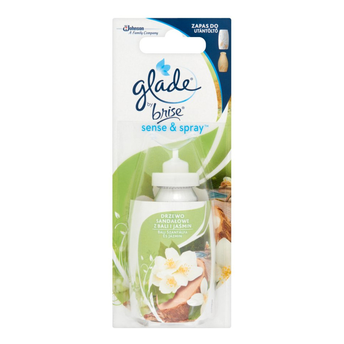 Glade Sense & Spray Drzewo sandałowe z Bali i jaśmin Zapas do odświeżacza powietrza 18ml