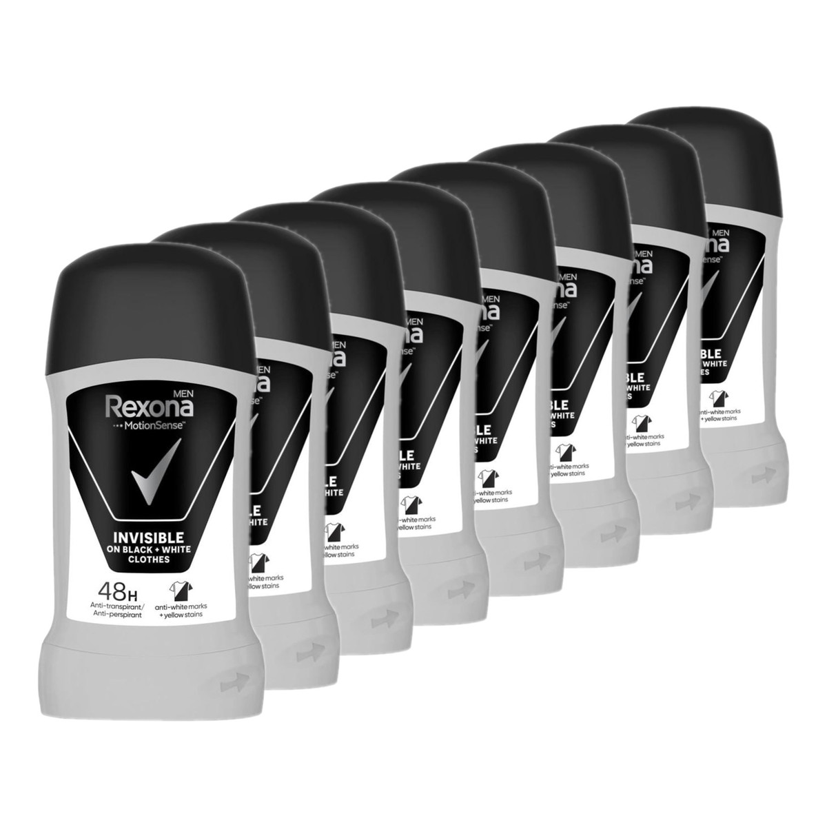 Rexona Invisible on black and white clothes Antyperspirant w sztyfcie dla mężczyzn 8x50ml