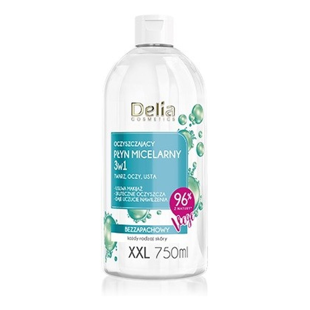 Delia Cosmetics oczyszczający płyn micelarny 3w1 xxl 750ml