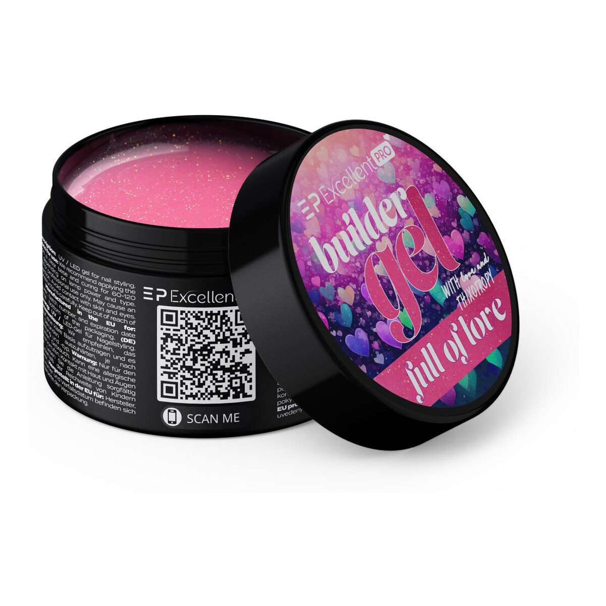 Excellent PRO Builder Gel Thixotropy With Effect Żel budujący full of love 15g