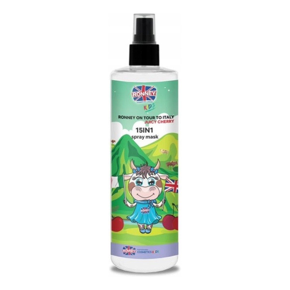 Ronney Kids on tour to italy 15in1 spray mask maska w sprayu do włosów splątanych i suchych dla dzieci soczysta wiśnia 285ml