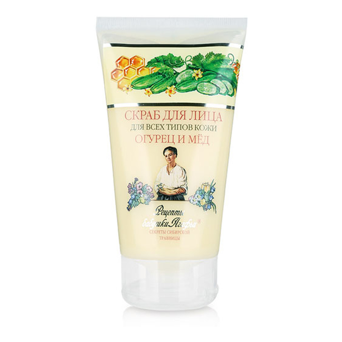 Receptury Babuszki Agafii odświeżający peeling do cery zanieczyszczonej miód & ogórek 150ml
