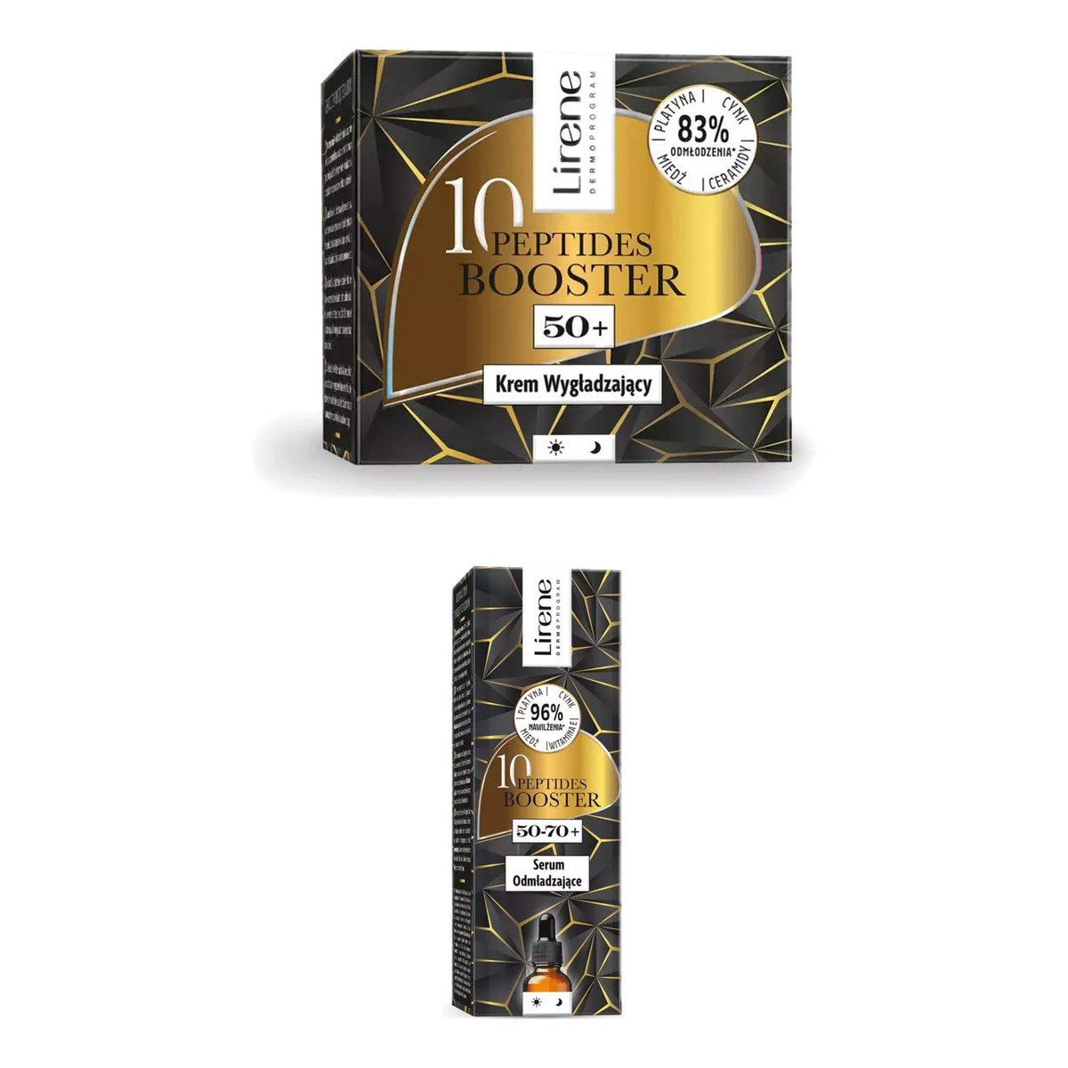 Lirene 10 Peptides Booster Krem wygładzający 50+ 50ml i Serum odmładzające 30ml