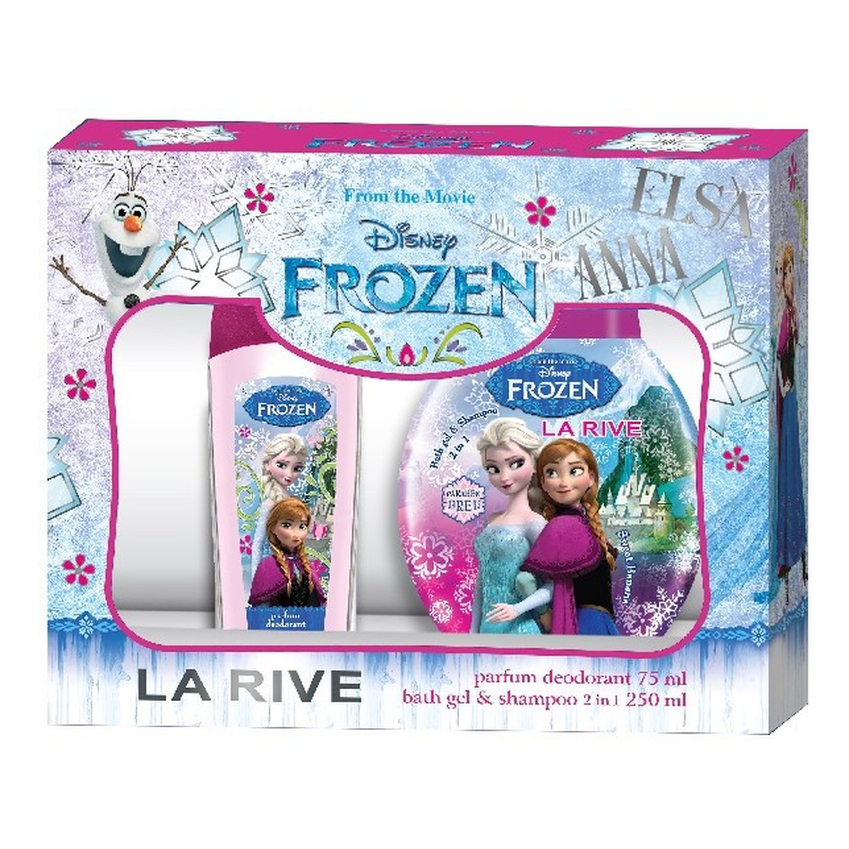 La Rive Disney Frozen zestaw prezentowy (dezodorant perfumowany 75ml + żel pod prysznic 2w1 250ml)