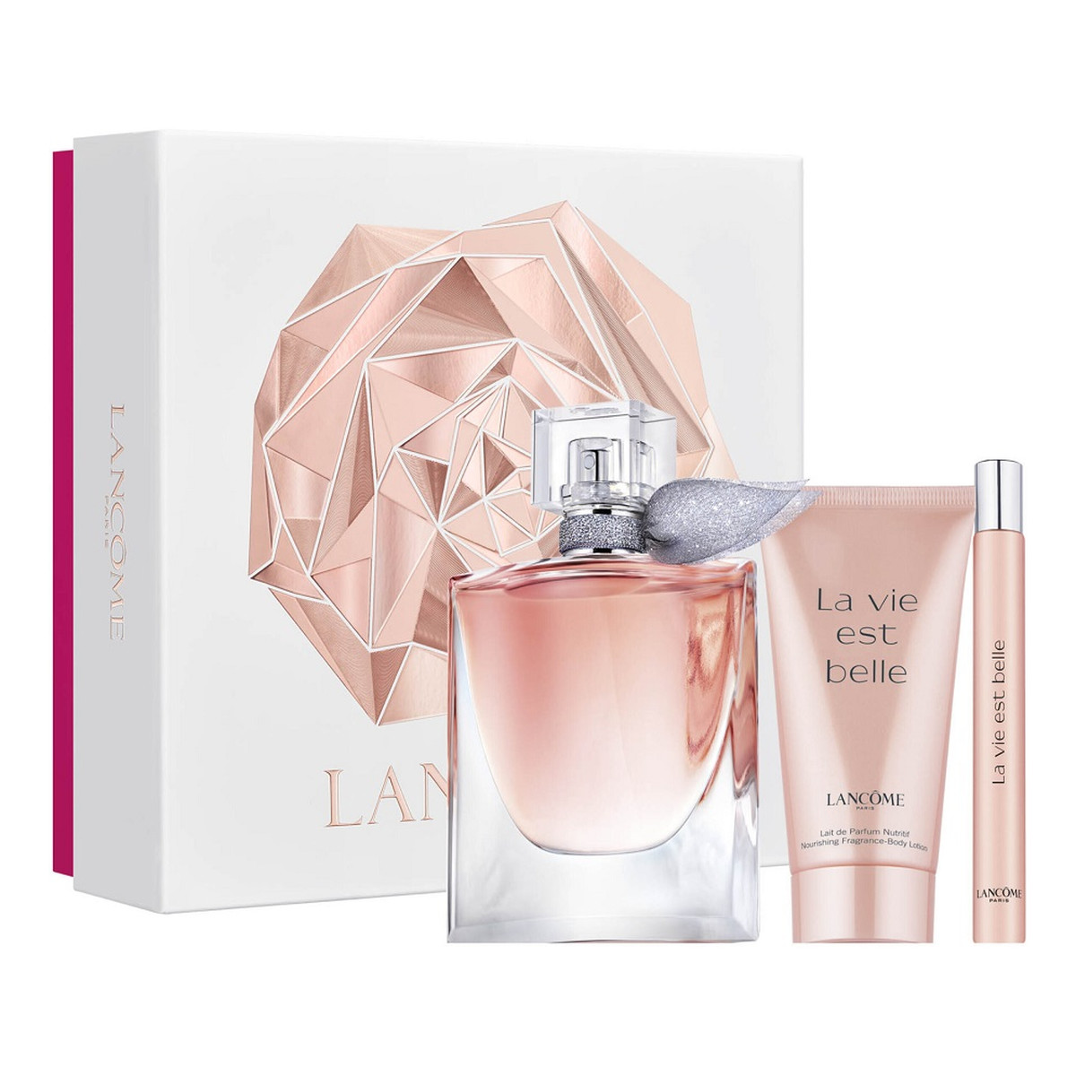 Lancome La Vie Est Belle Zestaw woda perfumowana spray 50ml + woda perfumowana spray 10ml + balsam do ciała 50ml
