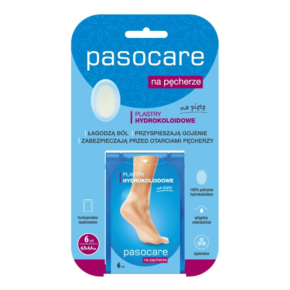 Pasocare Specialist Plus Plastry hydrokoloidowe na pęcherze - na pięty 6szt