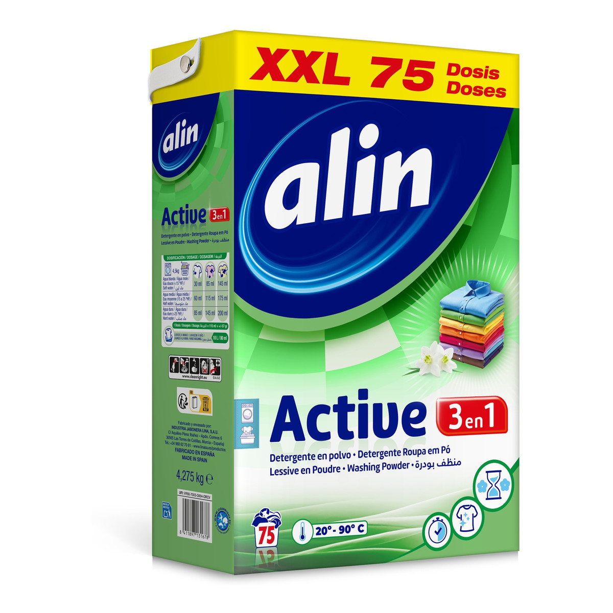 Alin Active 3w1 Proszek do prania uniwersalny 75 prań 4.28kg
