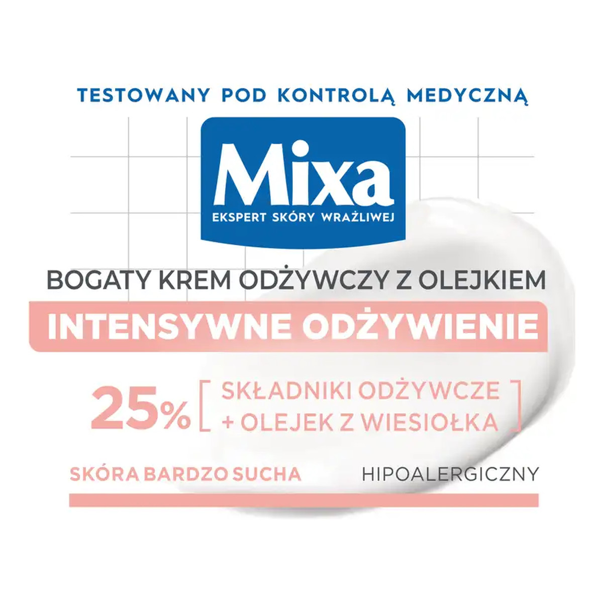 Mixa Ekspert Skóry Wrażliwej Intensywne Odżywianie Bogaty Krem Odżywczy z Olejkiem 2x50ml