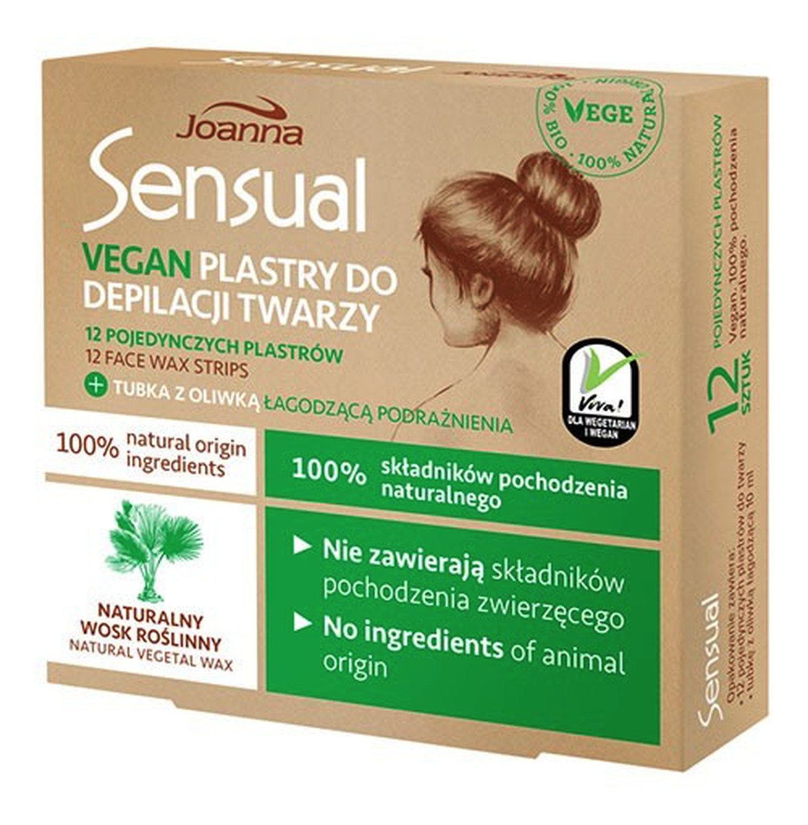 plastry do depilacji twarzy Vegan Naturalny Wosk 12szt.