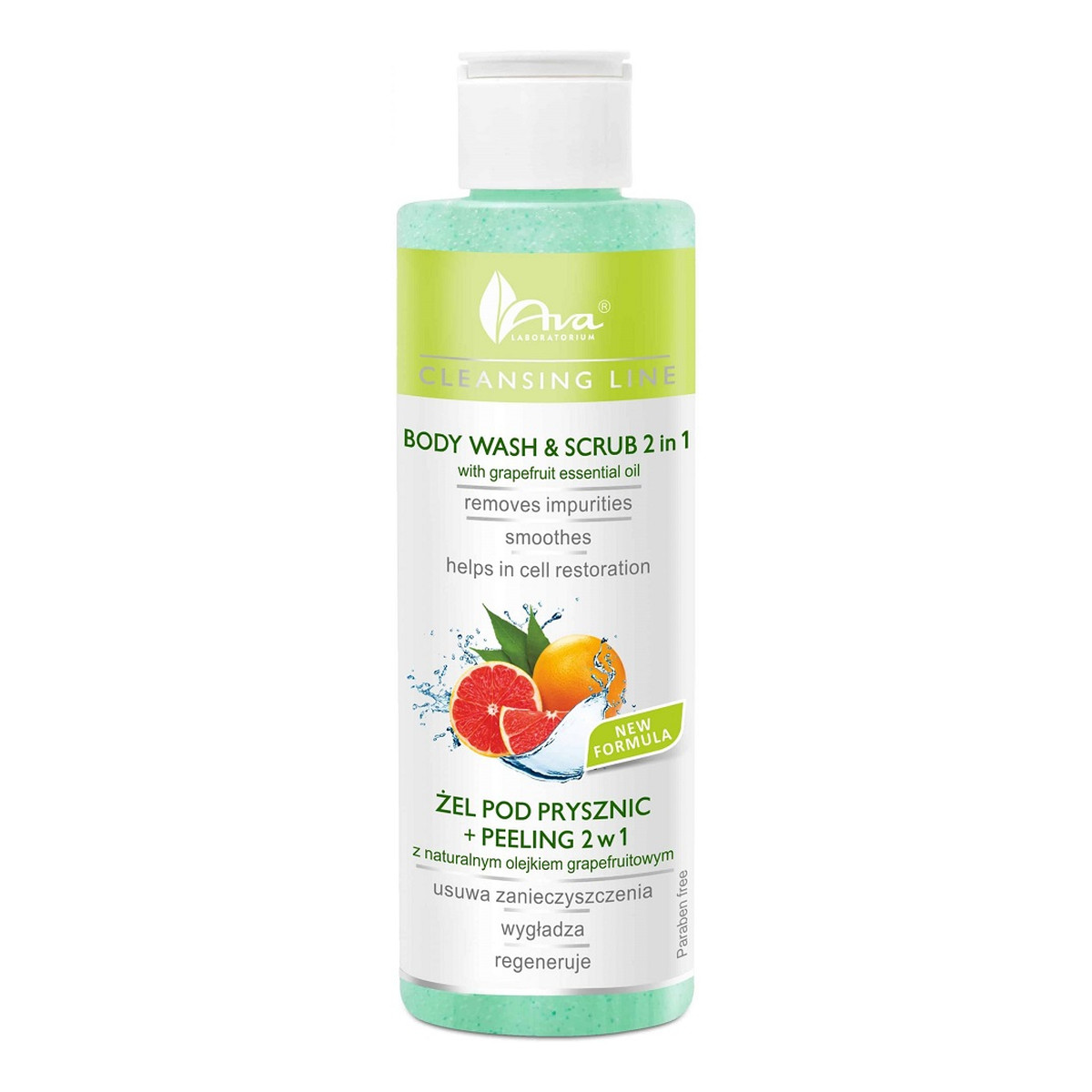 Ava Laboratorium Cleansing Line Żel pod prysznic + peeling 2w1 z naturalnym olejkiem grapefruitowym 200ml