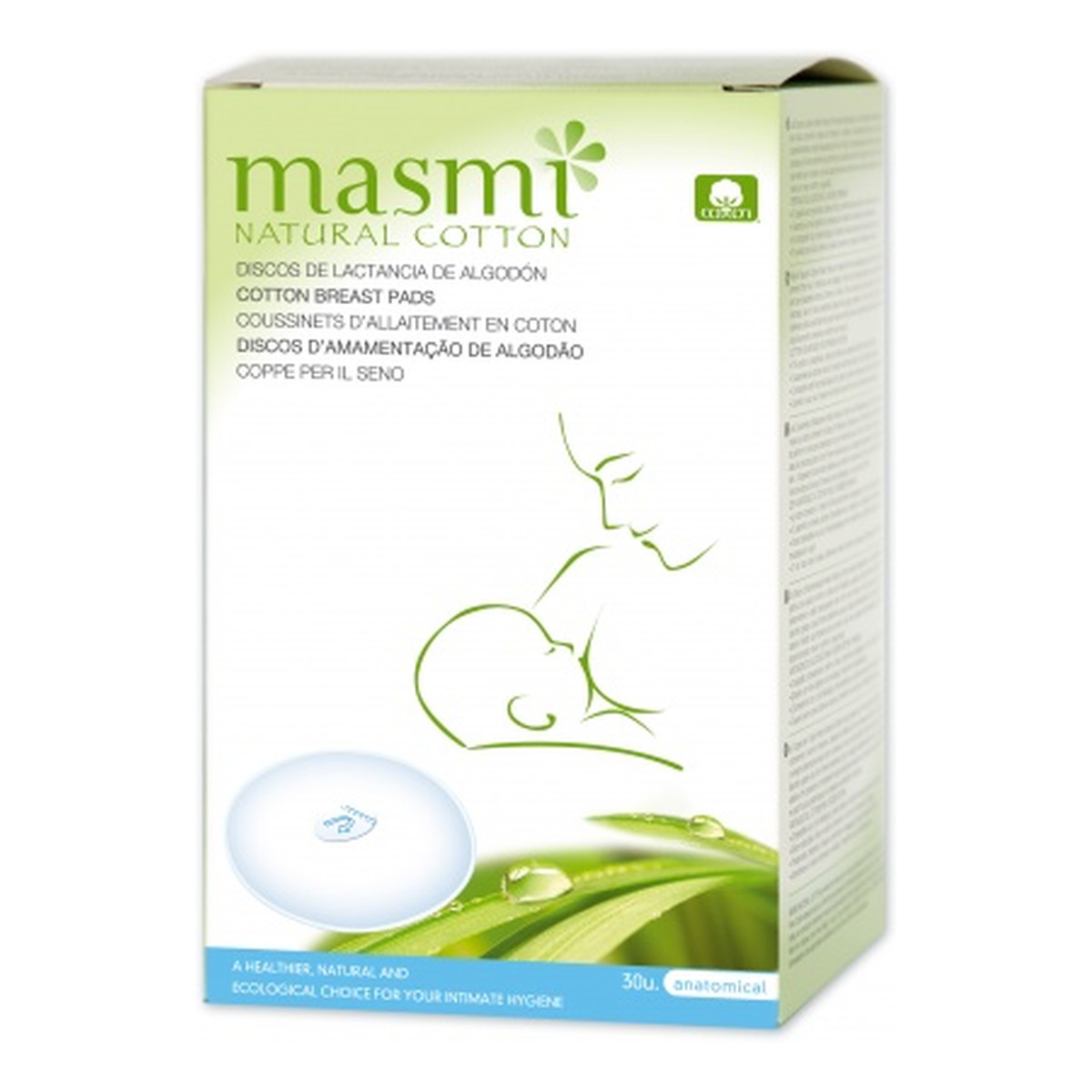 MASMI Wkładki laktacyjne 100% bawełny organicznej 10 szt.