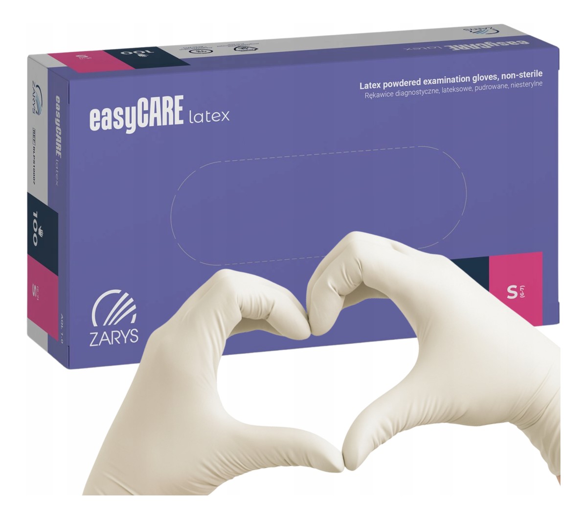 Rękawice lateksowe diagnostyczne pudrowane S 100szt.