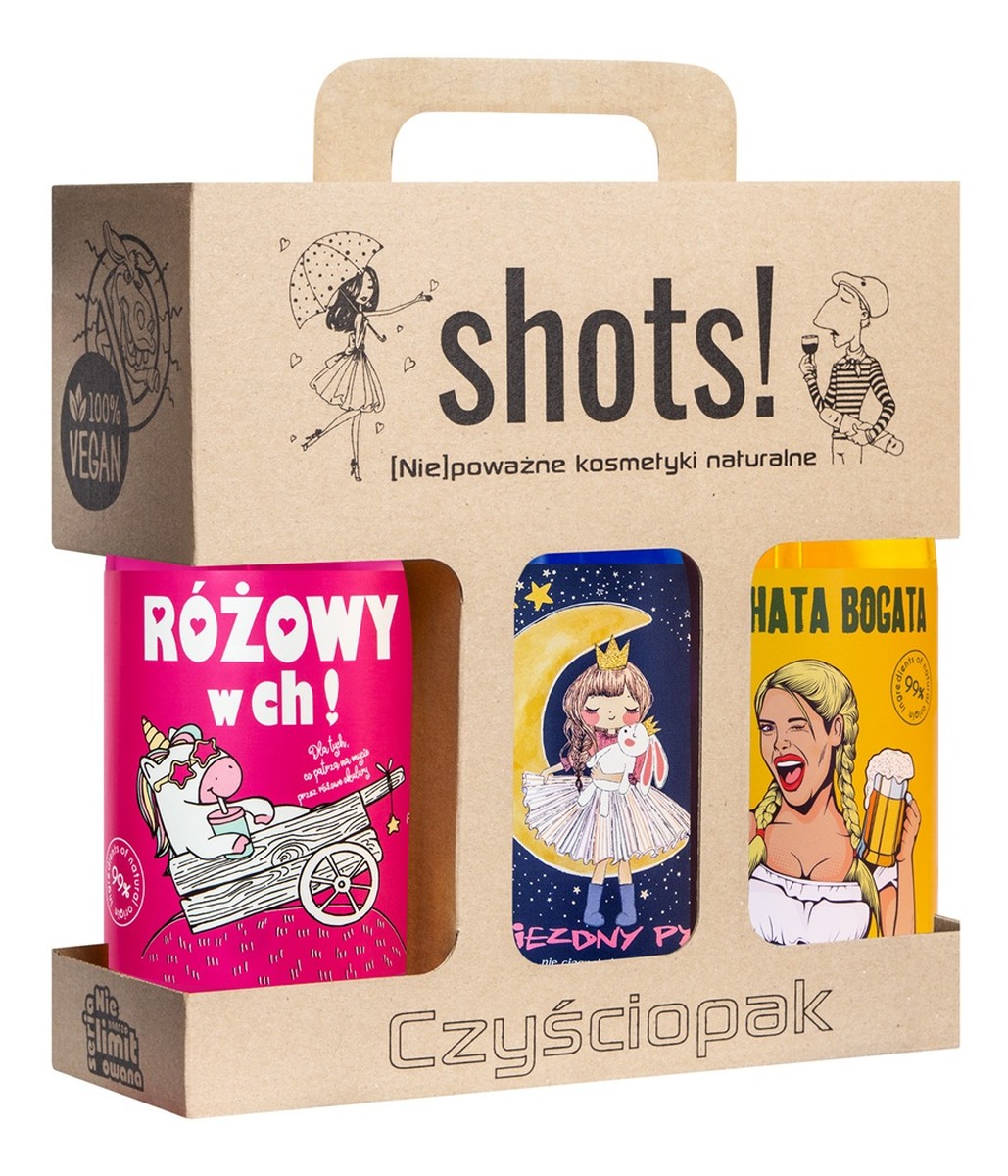 Zestaw gwiezdny pył żel pod prysznic 500ml + czym chata bogata żel pod prysznic 500ml + różowy w ch! żel pod prysznic 500ml