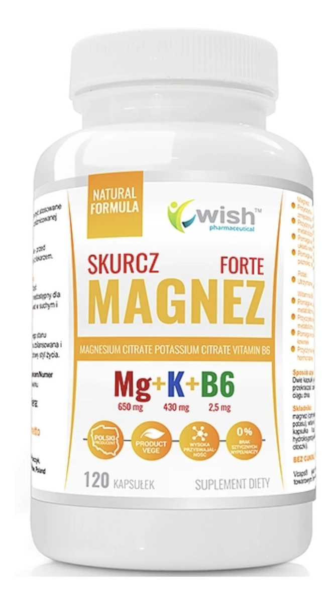 Magnez + Potas + Witamina B6 Forte suplement diety 120 kapsułek
