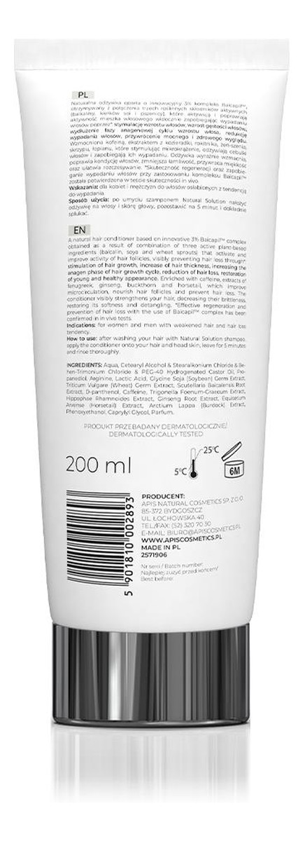 Odżywka wzmacniająca przeciw wypadaniu wlosów z 3% Baicapil