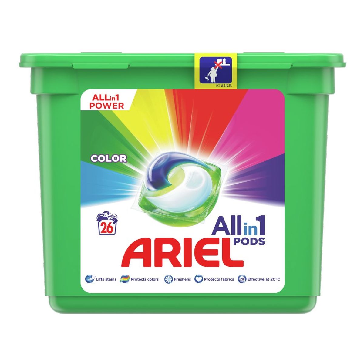 Ariel All-in-1 Pods Color Kapsułki Do Prania Tkanin Kolorowych 26 Sztuk