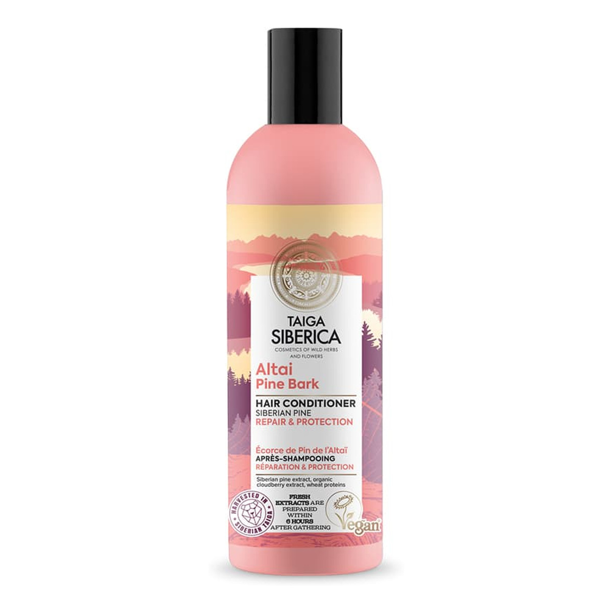 Natura Siberica Taiga siberica altai pine bark wegańska odżywka do włosów z ałtajską sosną odbudowa i ochrona 270ml