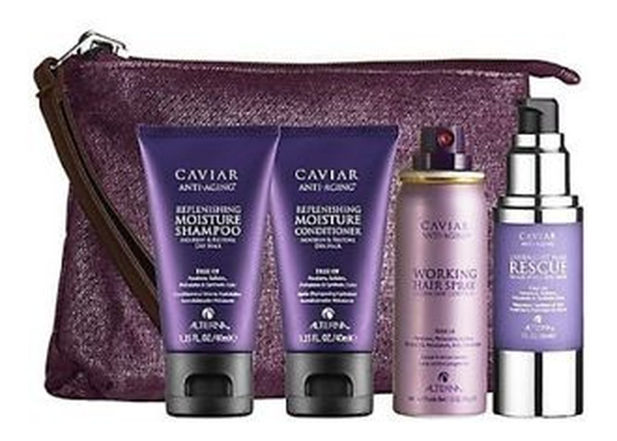 Caviar Transformation Kit W 40ml 40ml Shampoo Replenishing Moisture + 40ml Conditioner Replenishing Moisture + 30ml Overnight Hair Rescue + Hairspray
